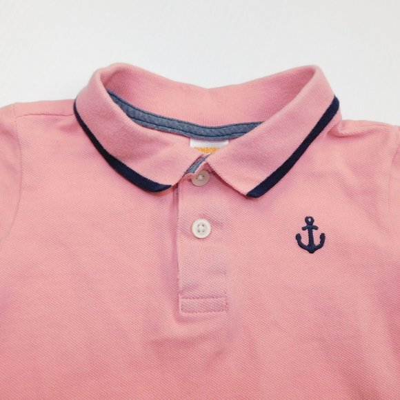 Gymboree Toddler Boys 2T Pink Short Sleeve Polo Shirt with embroidered Anchor - Picture 5 of 7